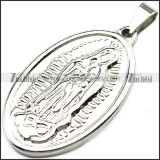 Silver Plated Stainless Steel Virgin Mary Pendant p009713