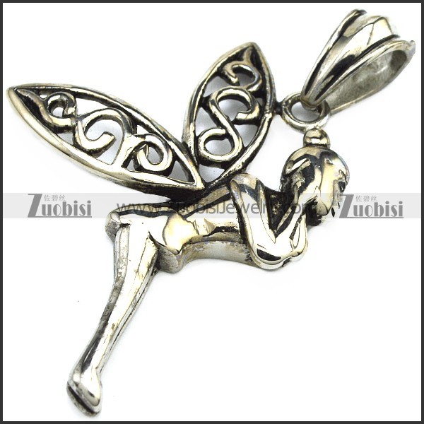 Stainless Steel Fairy Pendant p009816