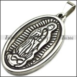 Vintage Silver Stainless Steel Virgin Mary Pendant p009714