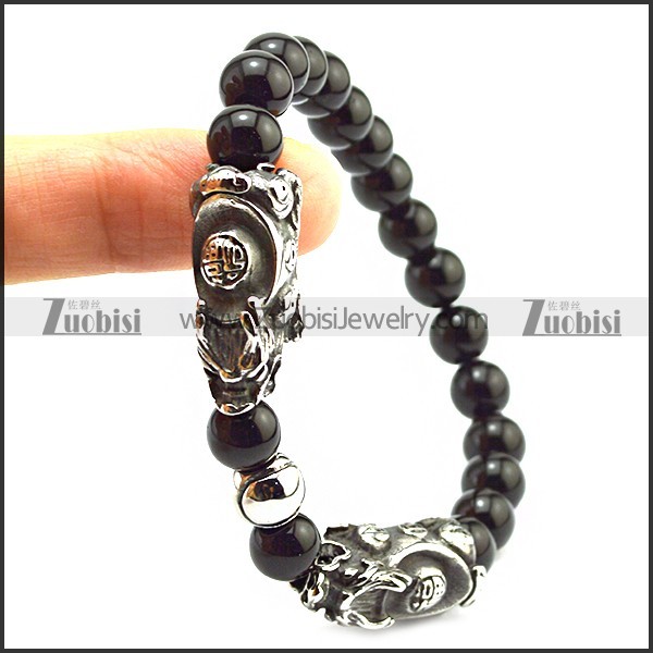 Fashion Antique Lucky Feng Shui 3D Pixiu Bracelet b009630