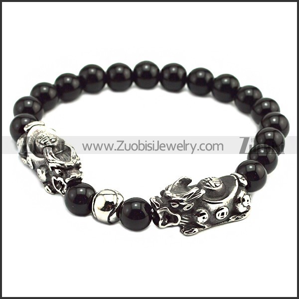 Fashion Antique Lucky Feng Shui 3D Pixiu Bracelet b009630