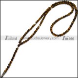 Tiger's Eye Rosary Necklace n002655
