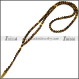 Tiger Eye Rosary Necklace n002656