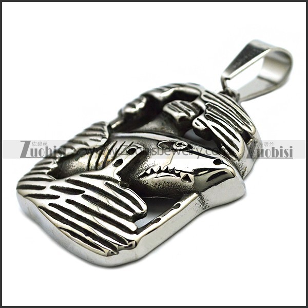 Stainless Steel Shark Pendant p010159