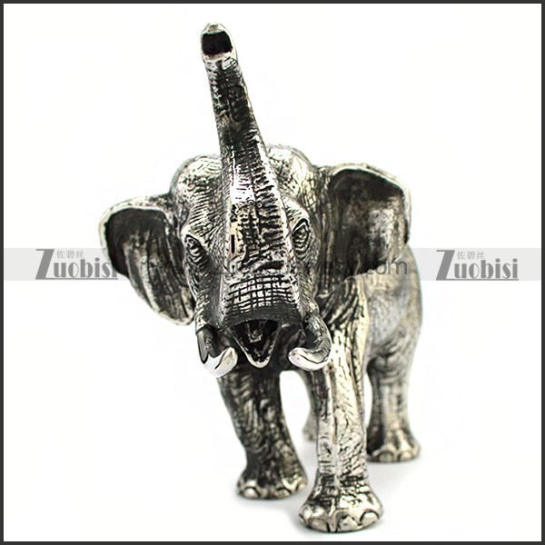 Big and Solid Elephant Statue in Stainless Steel a000997