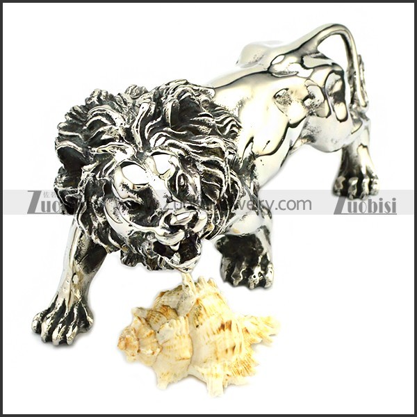 Heavy Stainless Steel Lion Statue a000998