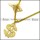 Golden Stainless Steel US Dollar Sign Necklace Hip Hop Jewelry n002974