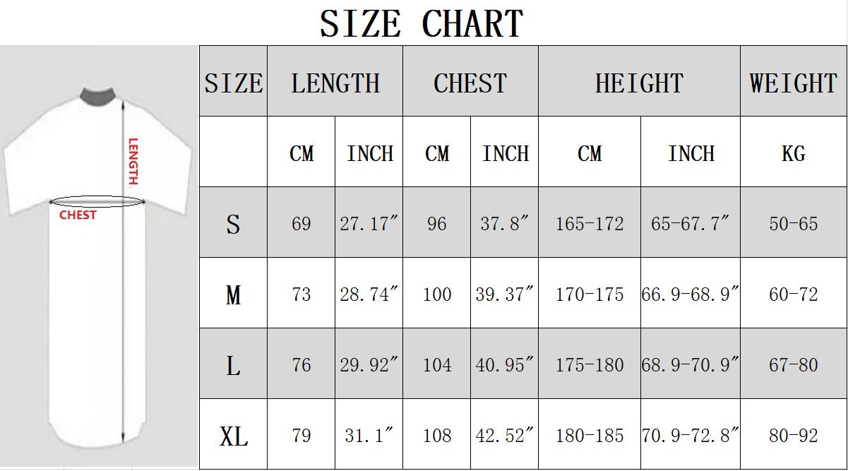 Thailand Size Chart