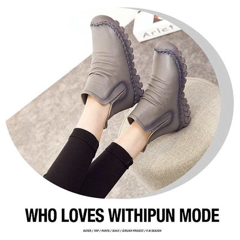Us 78 Onebling Comfortable Soft Genuine Leather Winter Boots