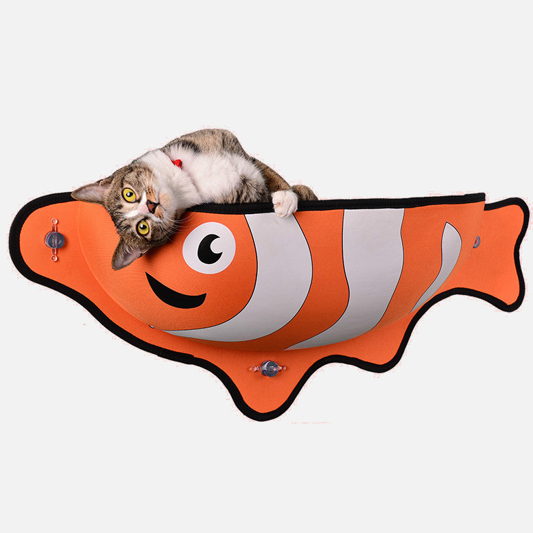 Us 50 Onebling Fish Shaped Windowsill Pet Hammock Roomy Cat Bed