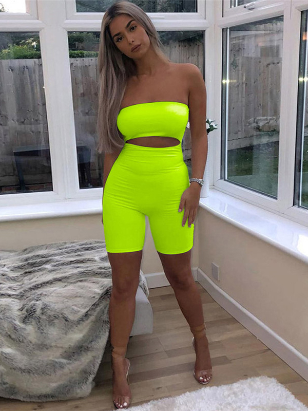 bright green playsuit