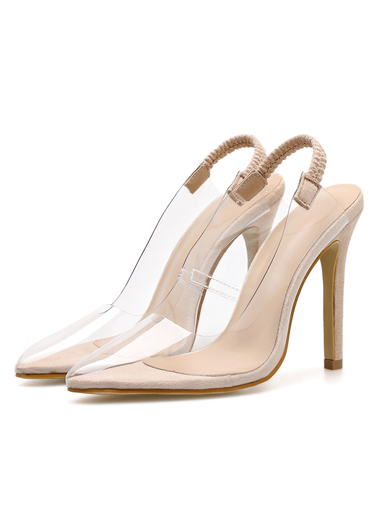 clear slingback heel