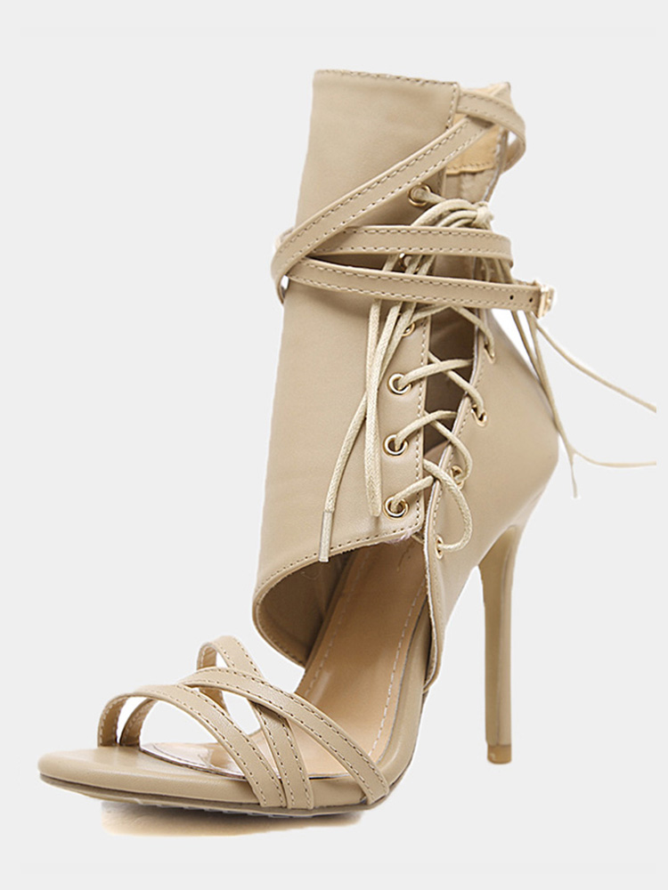 peep toe strappy booties