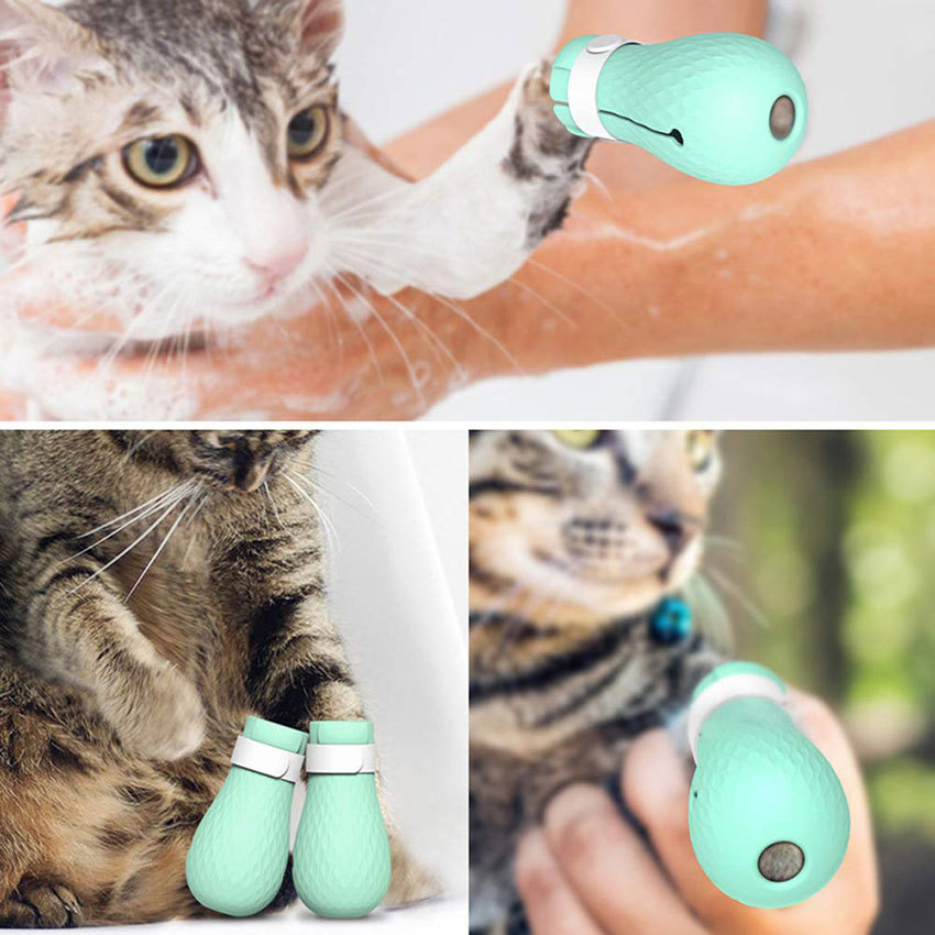 Adjustable Pet Cat Paw Protector For Bath Soft Silicone Anti