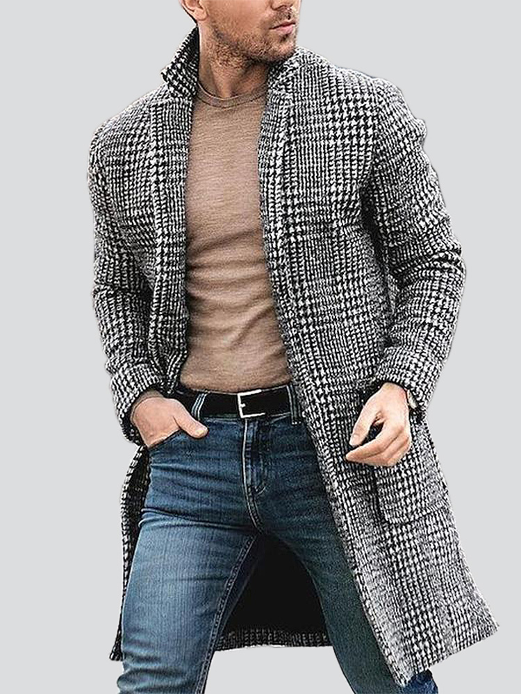 mens houndstooth topcoat