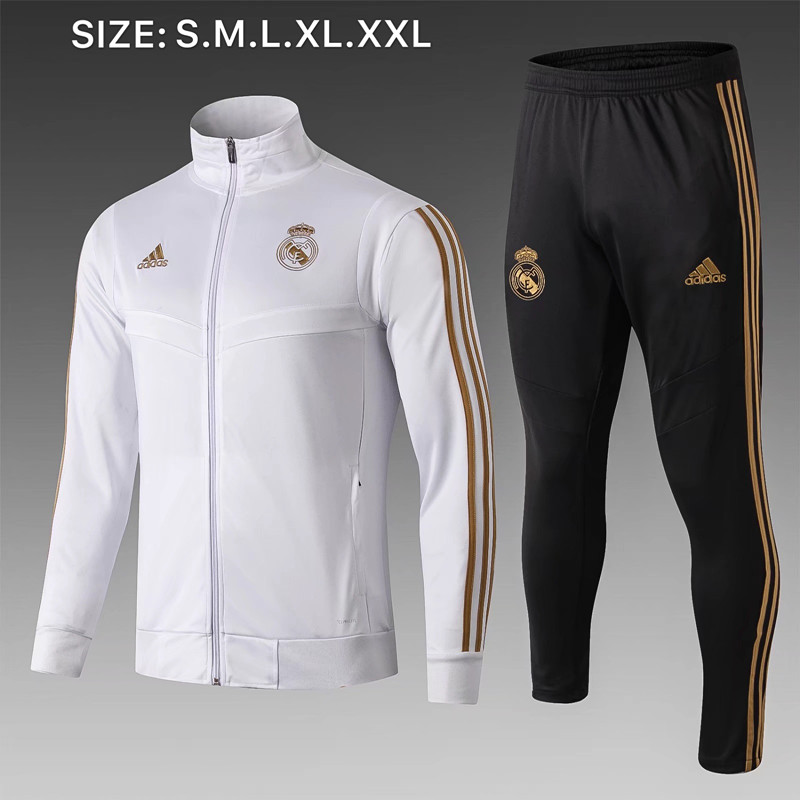 19-20 Real Madrid White Adult Sweater tracksuit set Thailand