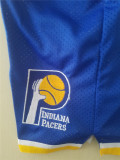 Indiana Pacers- 步行者蓝色贾思顿复古密绣拉链口袋球裤
