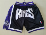 Sacramento Kings-国王黑色贾思顿复古密绣拉链球裤