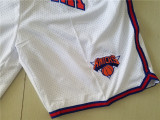  New York Knicks-尼克斯白贾思顿复古密绣拉链球裤