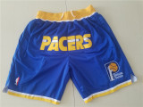 Indiana Pacers- 步行者蓝色贾思顿复古密绣拉链口袋球裤