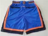 New York Knicks-尼克斯队复古密绣拉链口袋球裤 蓝色