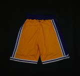 Los Angeles Lakers 湖人詹姆斯同款 带口袋 密绣复古球裤极品网眼