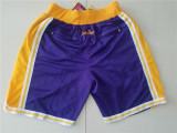 Los Angeles Lakers 湖人复古密绣口袋拉链球裤 紫色