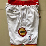 Houston Rockets 火箭复古密绣球裤 白色