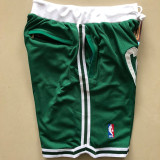 Boston Celtics 凯尔特人复古密绣球裤口袋拉链 绿色