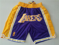 Los Angeles Lakers 湖人复古密绣口袋拉链球裤 紫色