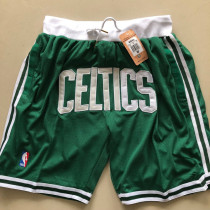 Boston Celtics 凯尔特人复古密绣球裤口袋拉链 绿色