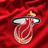 Miami Heat 热火队复古密绣口袋拉链球裤 红色