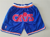 Cleveland Cavaliers 骑士队复古密绣拉链球裤 蓝色