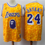 Los Angeles Lakers安逸猴联名湖人24号黄色球衣