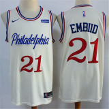 Philadelphia 76ers20新款 76人队（城市版） 21号 恩比德 米色