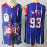  Houston Rockets安逸猴联名火箭93号蓝色球衣