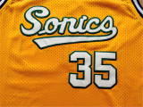 Seattle Supersonics超音速队 35号 杜兰特 黄色 经典复古球迷版球衣