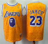 Los Angeles Lakers安逸猴联名湖人23号 黄色球衣