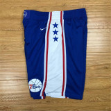 Philadelphia 76ers 17-18赛季 新款 76人 球裤 蓝色