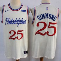  Philadelphia 76ers20新款 76人队（城市版） 25号 西蒙斯 米白