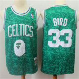 Boston Celtics安逸猴联名凯尔特人33号绿色花纹球衣