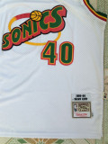 Seattle Supersonics超音速 40号 肖恩·坎普 白色 97-98经典复古新面料球迷版球衣