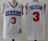  Philadelphia 76ers 76人队 3号 艾弗森 白色 极品网眼球衣