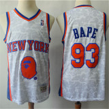 New York Knicks安逸猴联名尼克斯93号白色球衣