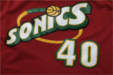 Seattle Supersonics超音速队 40号 肖恩·坎普 红色 97-98经典复古新面料球迷版球衣