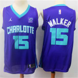 Charlotte Hornets19新款 黄蜂队 15号 肯巴-沃克 紫色 球迷版