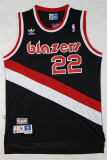 Portland Trail Blazers 开拓者队 22号 克莱德·德雷克斯勒 复古黑 极品网眼球衣