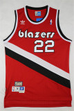 Portland Trail Blazers 开拓者队 22号 克莱德·德雷克斯勒 复古红 极品网眼球衣
