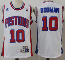 Detroit Pistons活塞队 10号 罗德曼 复古白色 极品网眼