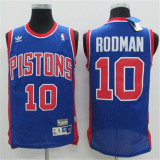 Detroit Pistons活塞队 10号 罗德曼 复古蓝色 极品网眼